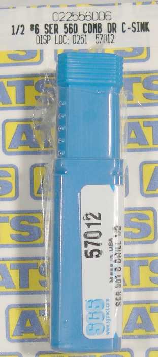 SGS Center Drill, #6 Combined Drill and Countersink, Solid Carbide - Picture 3