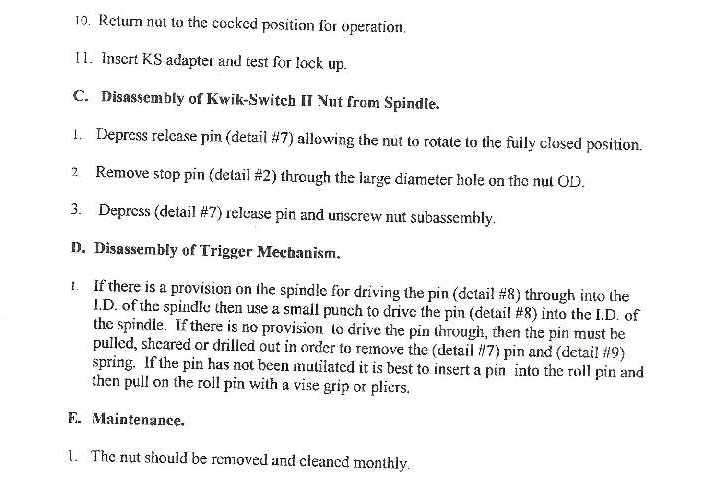 TSD Universal Engineering Assembly and disassembly of Kwik-Switch II nuts and triggers on Spindles - Page 2