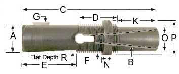 Morse Taper Adjustable Adapter Assembly drawing