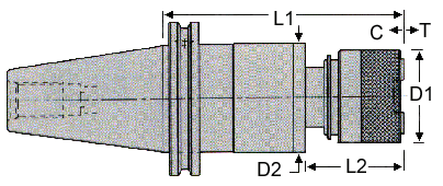 Universal Engineering - Standard length Quick-Change Tension & Compression Tap Chuck - Drawing