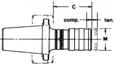 Kwik-Switch short style Quick-Change Tension and Compression Tap Chuck - drawing