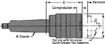 Short Style QC MT Shank T&C Tap Chuck drawing