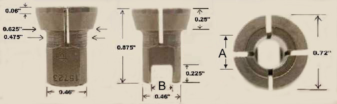 TSD Tap Collet drawing