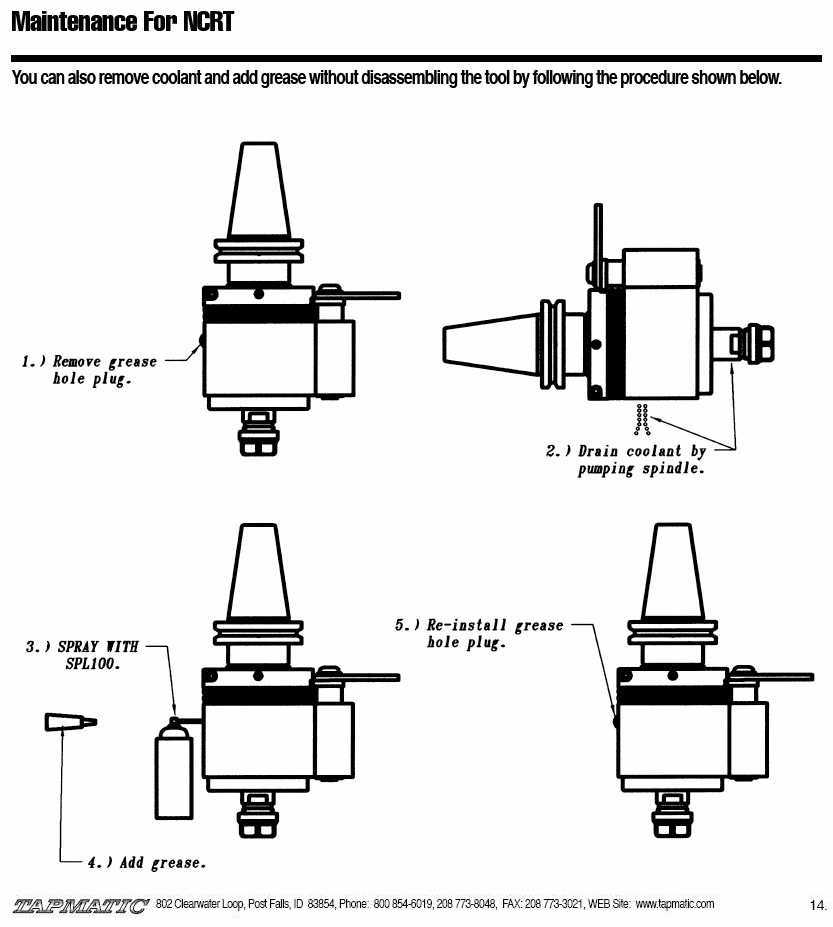 Tapmatic NCRT15, NCRT25, NCRT50 Tapping Head Manufacturer Info.